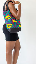 Load image into Gallery viewer, "Hirondelle Flowers"-African Wax Print Tote Bag