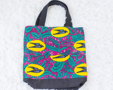 Load image into Gallery viewer, "Hirondelle Flowers"-African Wax Print Tote Bag