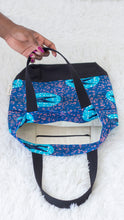 Load image into Gallery viewer, "Blue Hirondelle"-African Wax Print Tote Bag