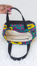 Load image into Gallery viewer, "Hirondelle Flowers"-African Wax Print Tote Bag