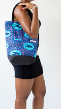 Load image into Gallery viewer, &quot;Blue Hirondelle&quot;-African Wax Print Tote Bag
